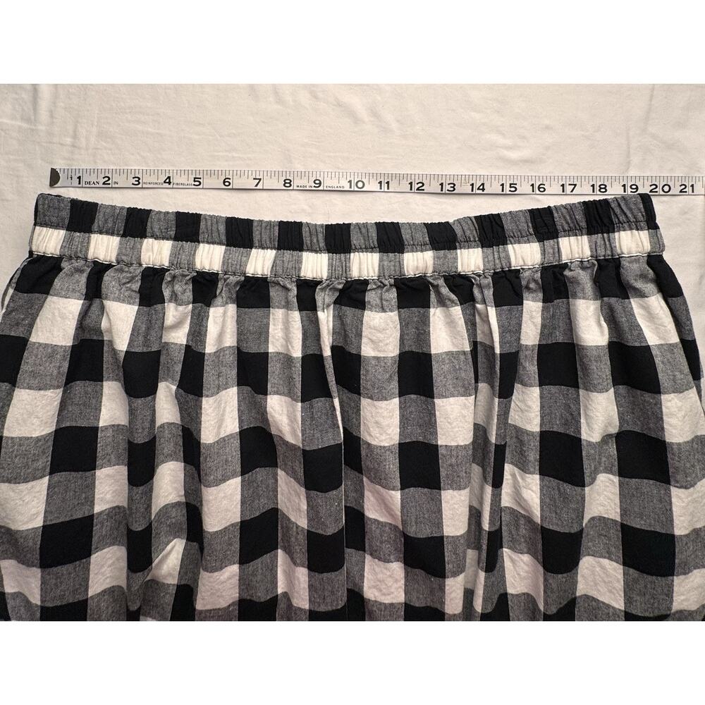 Joan Rivers Xl Black White Plaid Pull On Skirt Elastic Waist 100% Cotton Pockets - Picture 6 of 9